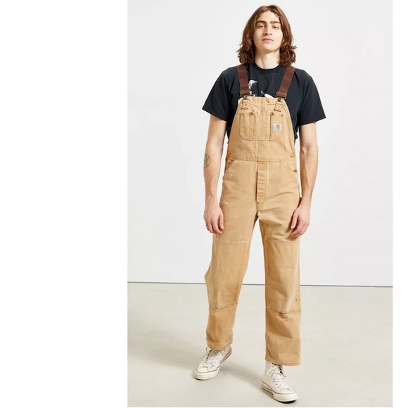 Carhartt Vintage Canvas Insulated Brown Overall XL USA Quilted Urban Outfitters